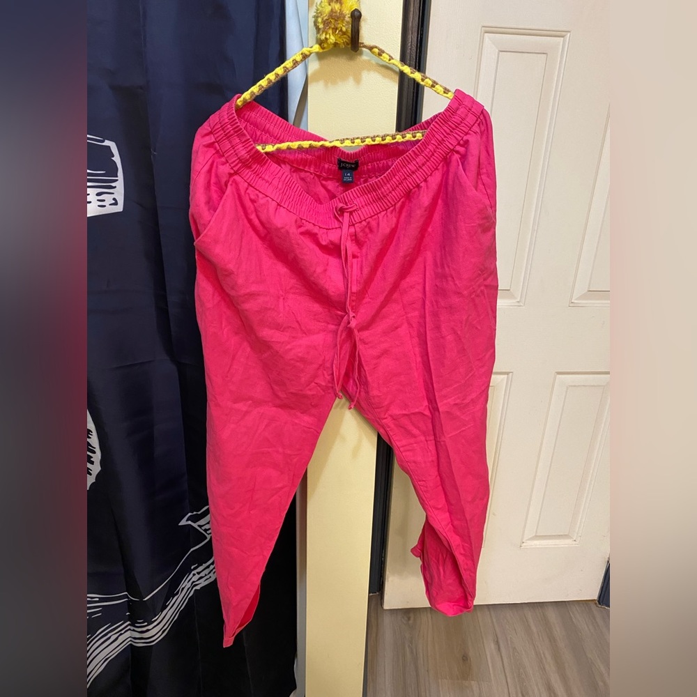 JCrew size 14 pink drawstring pants